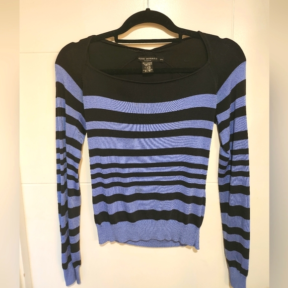 Vintage CLUB MONACO fitted striped sweater Size M - Picture 4 of 5